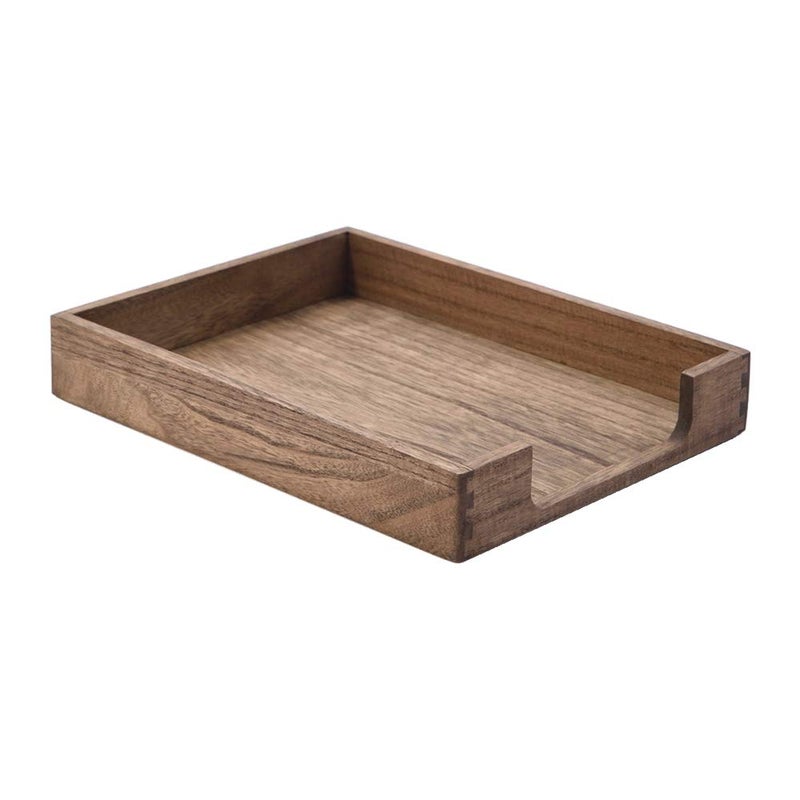 Kirigen Wood Letter-Size Tray Single-Tier(TP-DBR)- Wooden Tones Collection Front-Load Documents Tray for Office Desktop Organizer - Desk Magazine, File, Folder, Paper Holder Drak Brown - Image 1