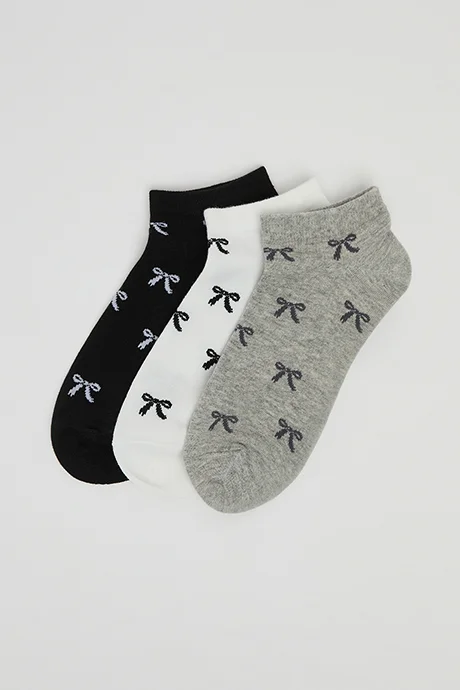R&b 3 Pack Patterned Ankle Socks