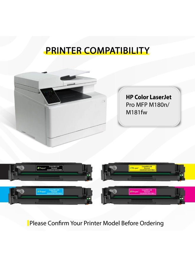 Prospect Toner Cartridge 205A Full Set CF530A BK CF531A CF532A CF533A Full Set Compatible with HP Color LaserJet Pro MFP M180n M181fw M154A M154NW ( Black Cyan Yellow Magenta 4-Pack )  - Image 4