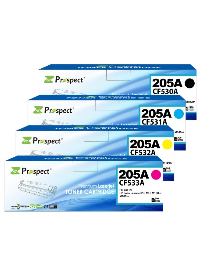 Prospect Toner Cartridge 205A Full Set CF530A BK CF531A CF532A CF533A Full Set Compatible with HP Color LaserJet Pro MFP M180n M181fw M154A M154NW ( Black Cyan Yellow Magenta 4-Pack )  - Image 2