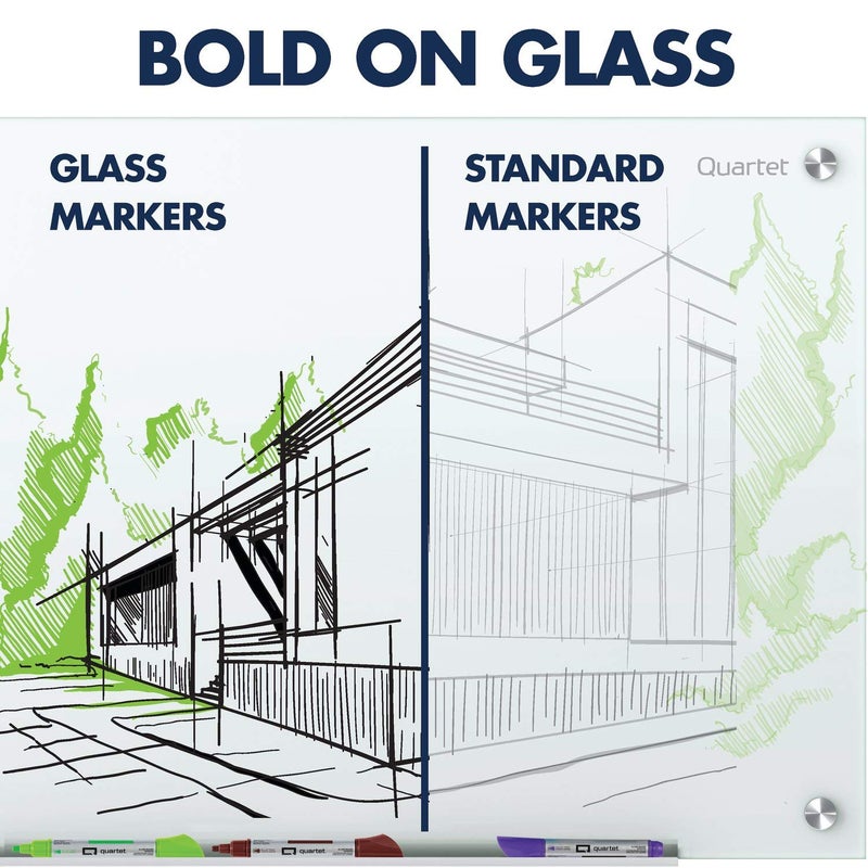 Quartet أقلام ماركر جافة للسبورة الزجاجية من كوارتيه، متميزة، طرف دائري، ألوان متنوعة، 6 عبوات (79556) - Image 2