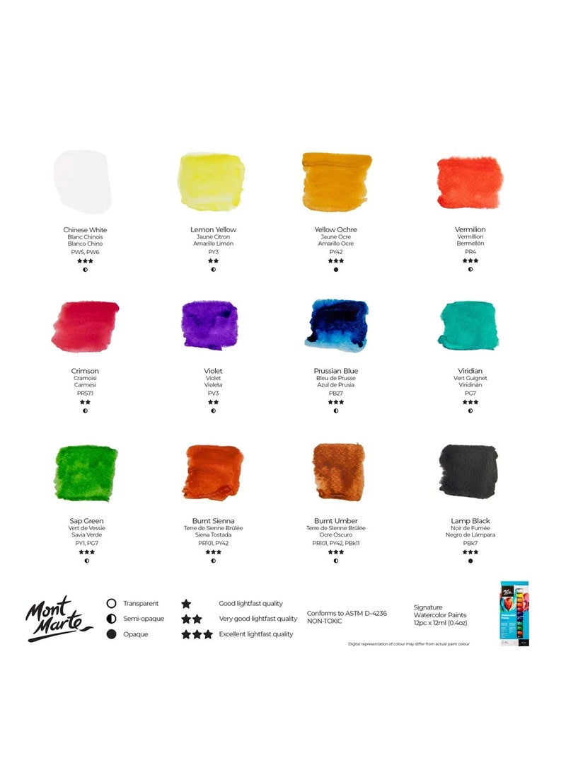 مونت مارتي - ألوان مائية من مونت مارت 12 قطعة × 12 مل - Image 3