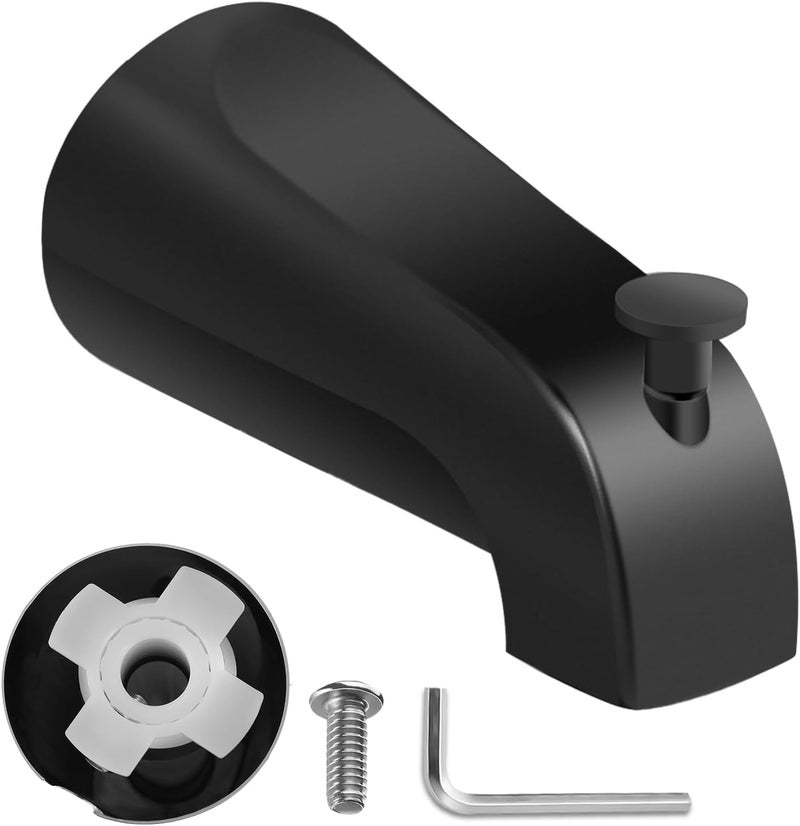 Coolfell Slip On Tub Spout with Diverter, for 1/2" Copper Pipe, Compatible with Kohler GP85556 Bath Tub Spout, Bathroom Bathtub Tub Faucet Replacement, with 5/32" Hex Wrench (Matte Black) - Image 1
