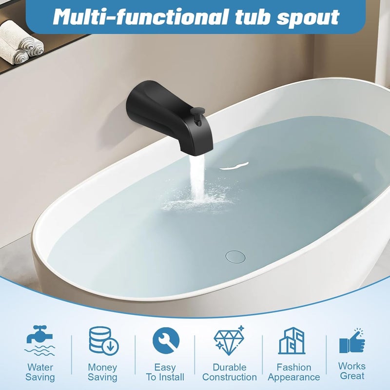 Coolfell Slip On Tub Spout with Diverter, for 1/2" Copper Pipe, Compatible with Kohler GP85556 Bath Tub Spout, Bathroom Bathtub Tub Faucet Replacement, with 5/32" Hex Wrench (Matte Black) - Image 5
