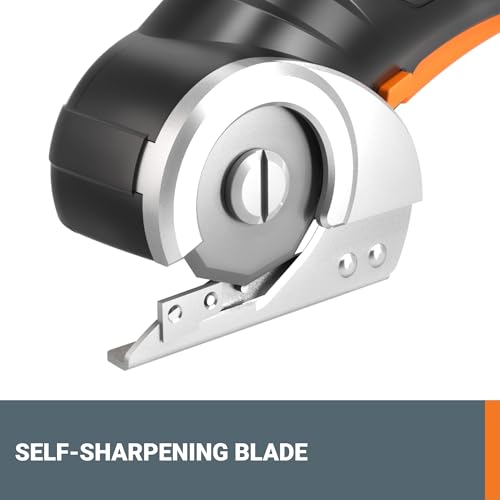 Worx Zipsnip Cordless Electric Scissors, Rechargeable Cardboard Box Cutter, 4V Powerful Fabric Scissors with 2 Safety Blades & Storage Bag WX082L.2 - Image 4