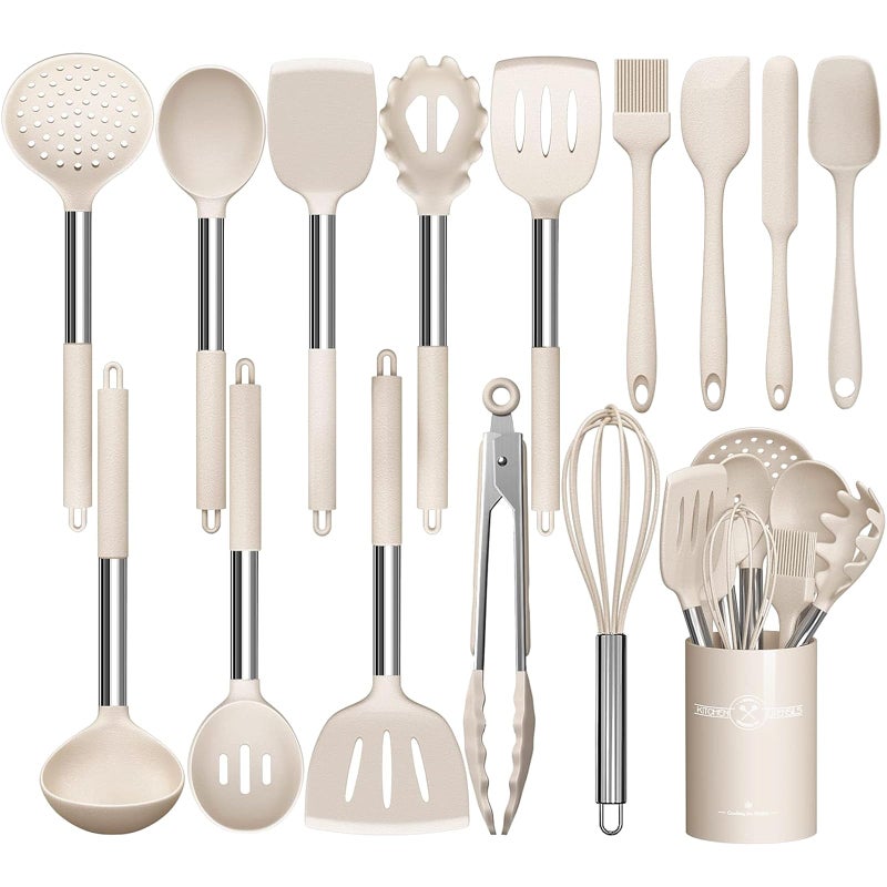 Stainless Steel Kitchen Cooking Utensil Set Umite Chef 15 pcs Utensils  Nonstick Cookware Set Spatula Kitchen Gadgets Tools Gift