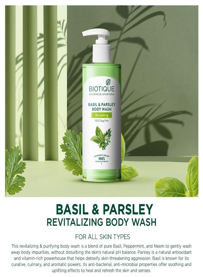 Biotique Basil & Parsley Revitalizing Body Wash 300ml - Image 2