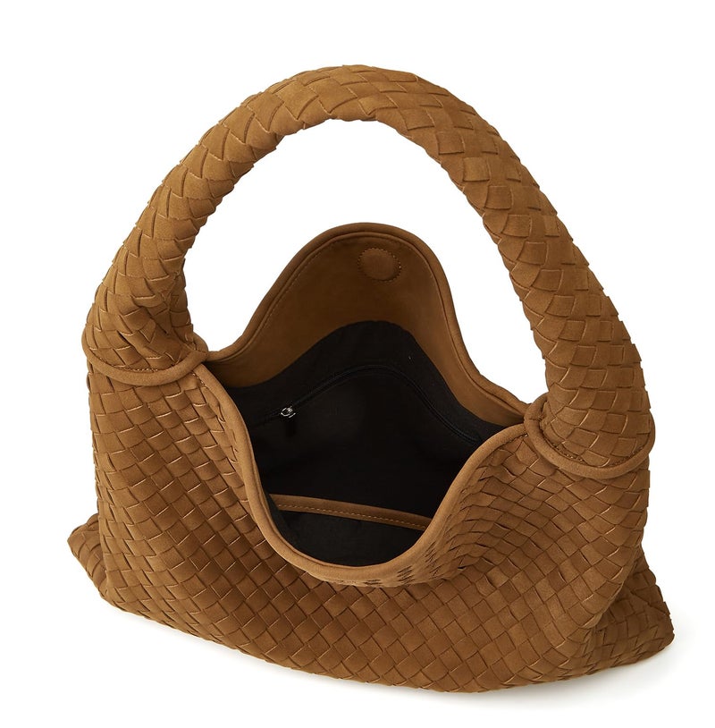 Niction Slouchy Woven Suede Hobo Bags Women Trendy Suede Purse Crossbody Crescent Shoulder Satchel Work Bag Top Handle Tote Handbag - Image 5