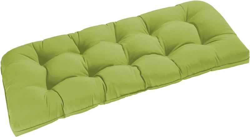 ATOOTFUSION Outdoor Chair Cushions, Waterproof Tufted Overstuffed U-Shaped Memory Foam Bench Cushion for Swing Loveseat Patio Funiture, 48" x 18" x 5" (Mehndi) - Image 1