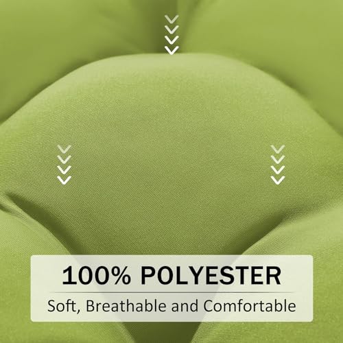 ATOOTFUSION Outdoor Chair Cushions, Waterproof Tufted Overstuffed U-Shaped Memory Foam Bench Cushion for Swing Loveseat Patio Funiture, 48" x 18" x 5" (Mehndi) - Image 4