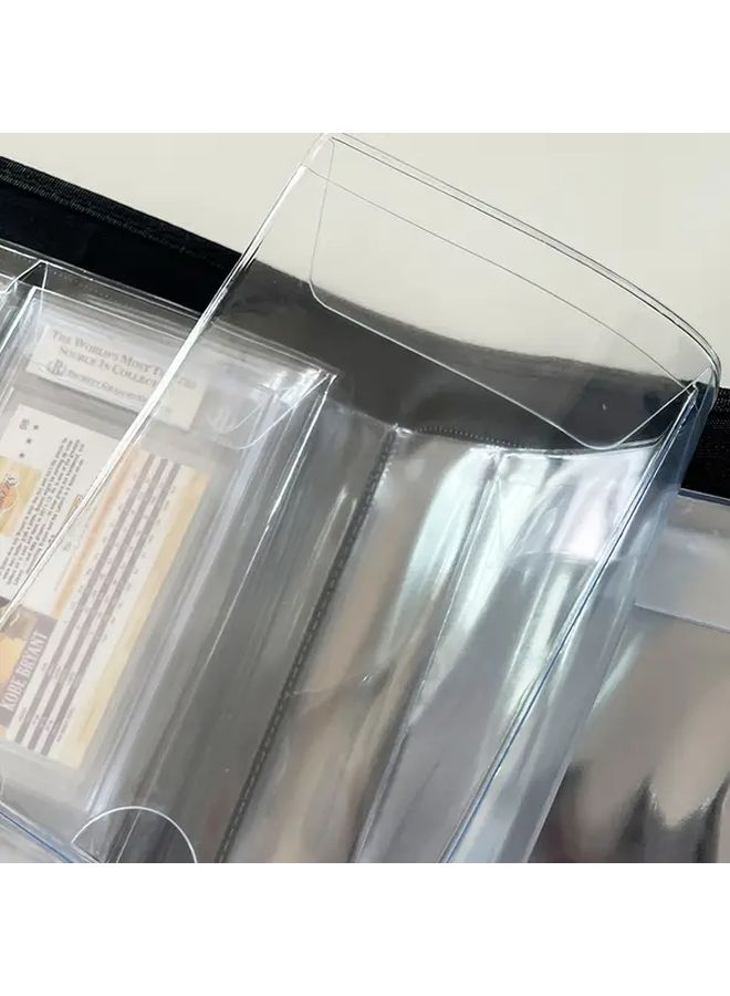 4 Grid Pocket Zippered Trading Card Holder For PSA CGC BGS SGC Graded Sports Cards Game Cards Baseball And Basketball Card Holders White Card Collection Album Holding 40 Cards - Image 5