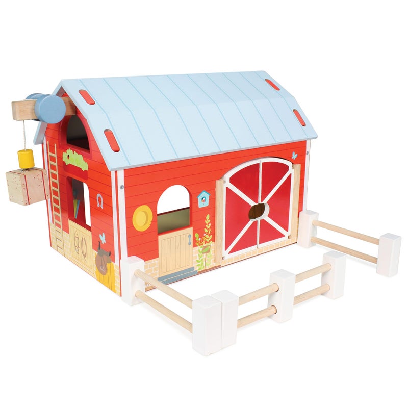 Le Toy Van - Educational Wooden Toy Colourful Wooden Red Barn | Great Interactive Role Play Gifts for A Boy Or Girl - 3+ Years - Image 1