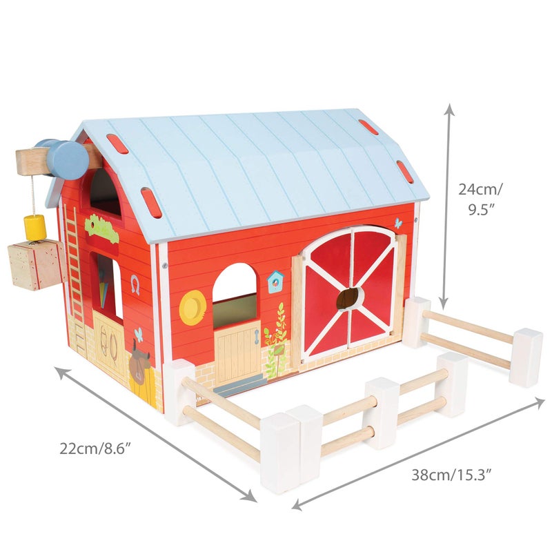 Le Toy Van - Educational Wooden Toy Colourful Wooden Red Barn | Great Interactive Role Play Gifts for A Boy Or Girl - 3+ Years - Image 3