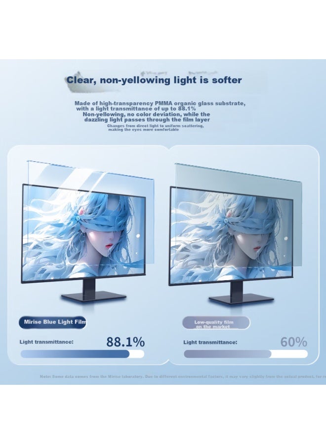 Mryc Blue Light Blocking Screen Protector For Computer Monitor, Desktop, Laptop, Anti-Radiation Eye Protection Film, Blue Light Filter, Acrylic Hanging 13.3 Inch 16:9 - Image 4