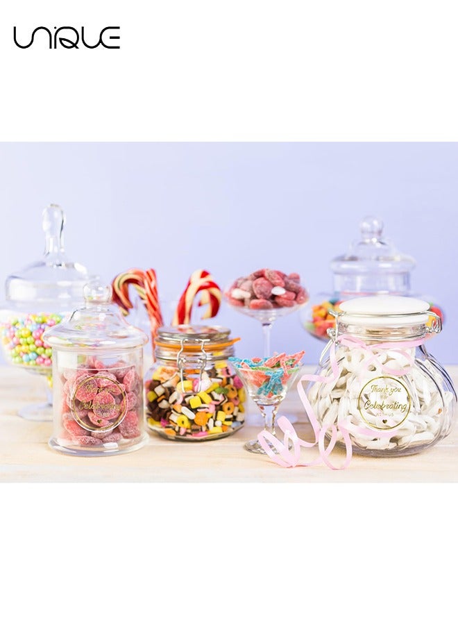 Unique 500Pcs Thank You Stickers, 1.5 inch Gold Foil Round Clear Stickers, Thank You for Celebrating with Us Stickers, Personalized Gift Stickers for Envelope Seals, Gift Wrapping, Gift Bags - Image 5