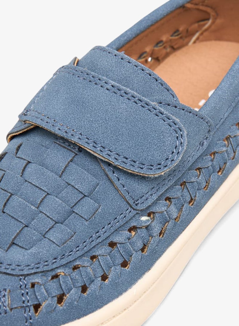 Barefeet Boys Weave Textured Loafers With Hook And Loop Closure Ramadan Collection - Image 4