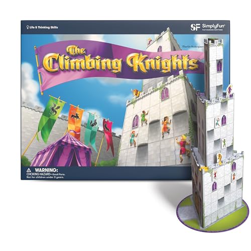 SimplyFun The Climbing Knights Exciting Castle Climbing Strategy Board Game Fine Motor Skills Educational Fun with Magnetic Knights Guard Pawns Premium Components 24 Players Ages 8 Up - Image 1