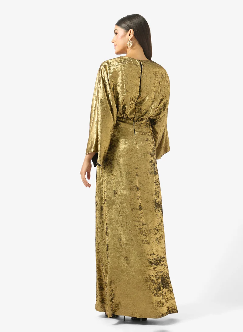 جولدن ابل Metallic Crepe Maxi Dress