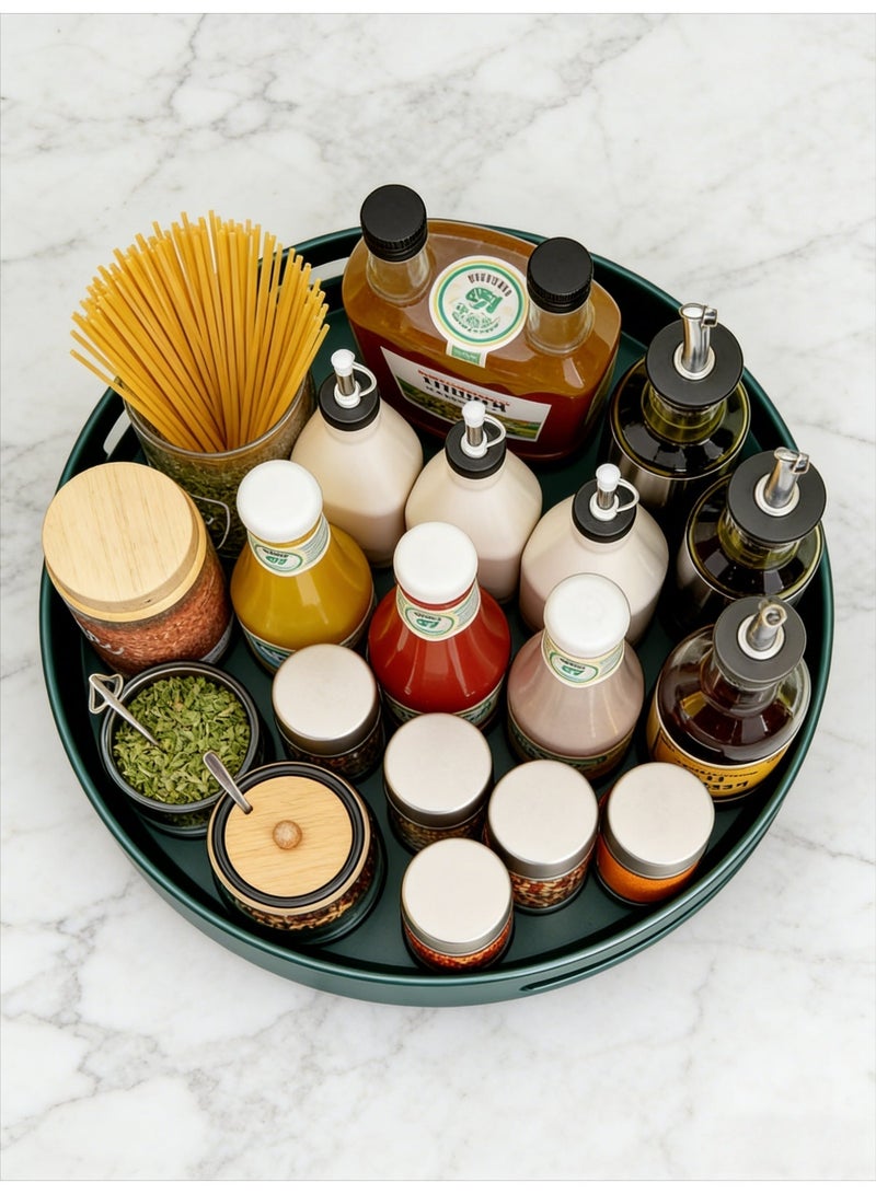 CKIKH 360-degree rotating storage rack, household countertop storage rack, corner spice tray, kitchen spice rack - Image 5