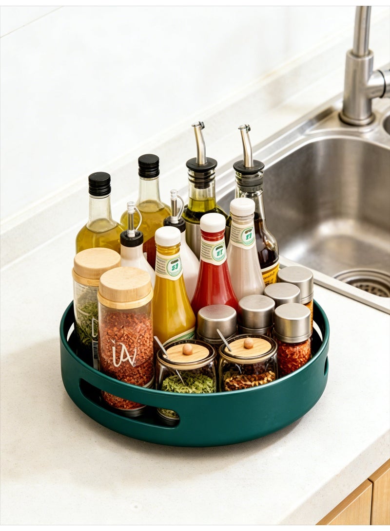 CKIKH 360-degree rotating storage rack, household countertop storage rack, corner spice tray, kitchen spice rack - Image 1