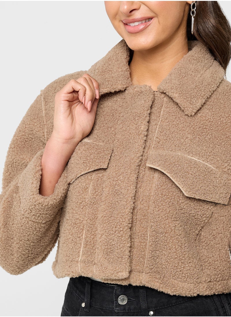 Ginger - Shaggy Jacket With Pocket Detail - Image 1