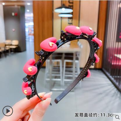 Generic Korean childrens hair accessories girls pressure hair hoop cute baby broken hair hoop hair clip hairpin does not hurt headdress Rose love (independent packaging) 