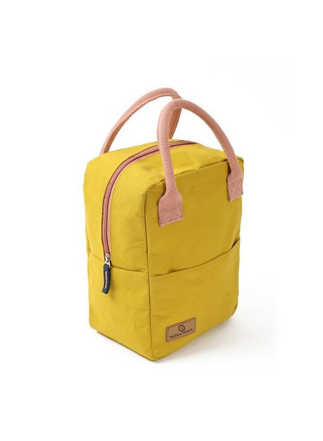 Yellow Weaves 100% Cotton Canvas Lunch Bag Reusable and Washable, Eco-Friendly Lunch Bag, Leakproof Keeps Hot & Cold, Lunch Bag for Men Women Kids Office Picnic School, (Big Size) Yellow - Image 1
