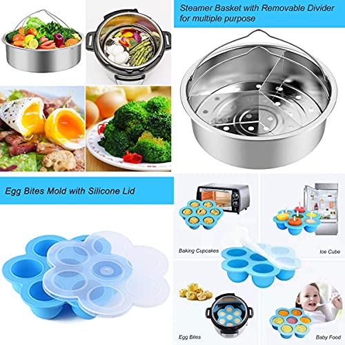 Sugaroom Accessories for Instant Pot, Sugaroom Pressure Cooker Accessories Set Compatible with Instant Pot Accessories 6 qt 8 quart - 2 Steamer Baskets, Springform Pan, Egg Rack, Egg Bites Mold and More - Image 3