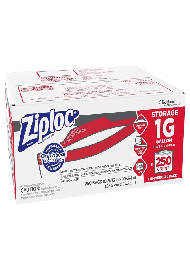 Ziploc أكياس زيبلوك 682257 مزدوجة السحاب، بلاستيك، 1 جالون، 1.75 ميل، شفافة مع لوحة للكتابة، 250/علبة - Image 4