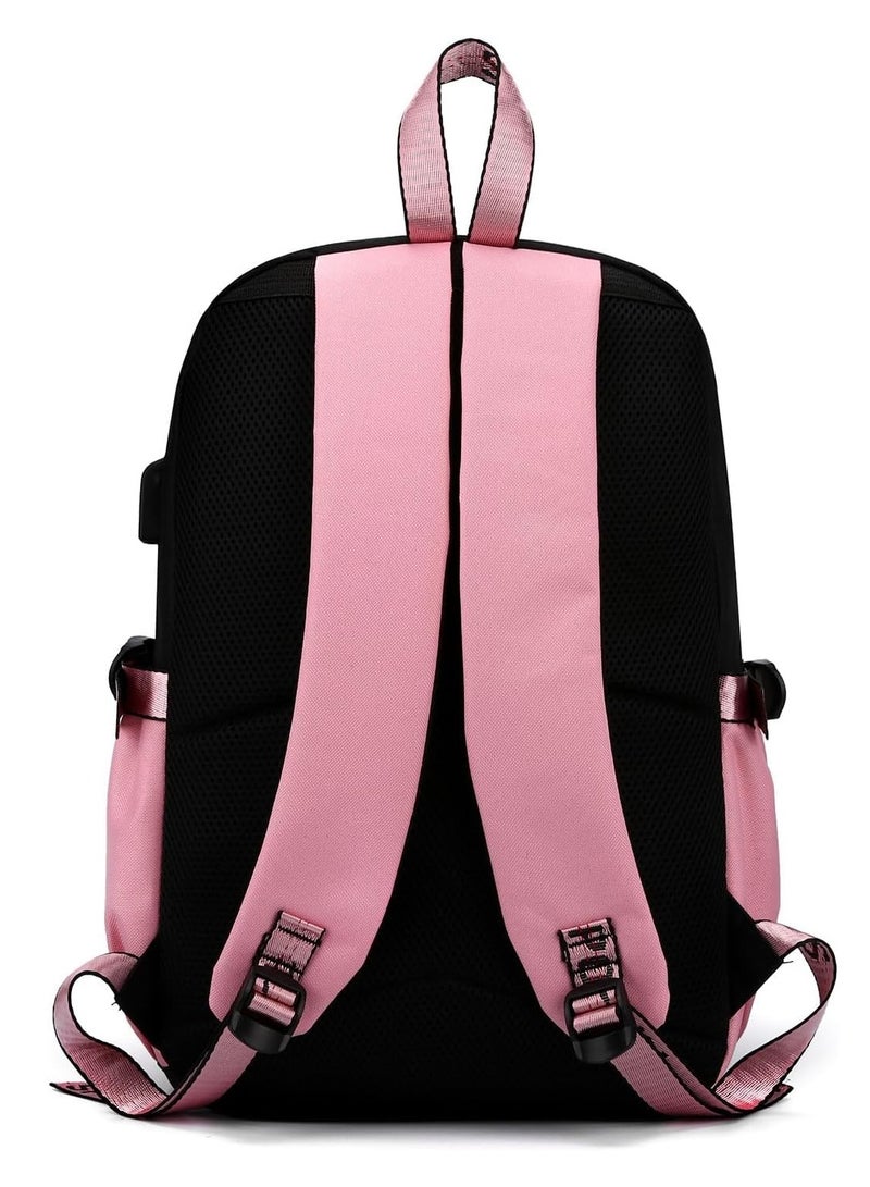 SYOSI Girls School Backpack with Lunch Box Fashion Bookbag for Middle and Elementary School, Teens, Women, Kids, Cute Book Bag with Compartments, Pink School Bag - Image 3