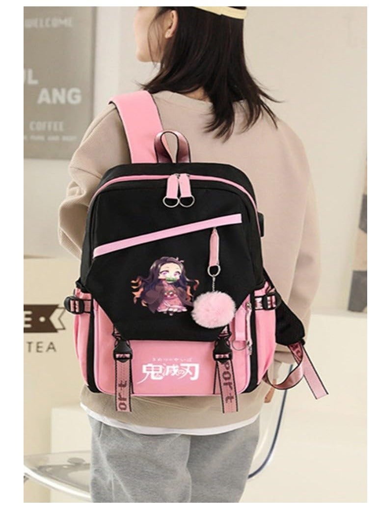 SYOSI Girls School Backpack with Lunch Box Fashion Bookbag for Middle and Elementary School, Teens, Women, Kids, Cute Book Bag with Compartments, Pink School Bag - Image 5