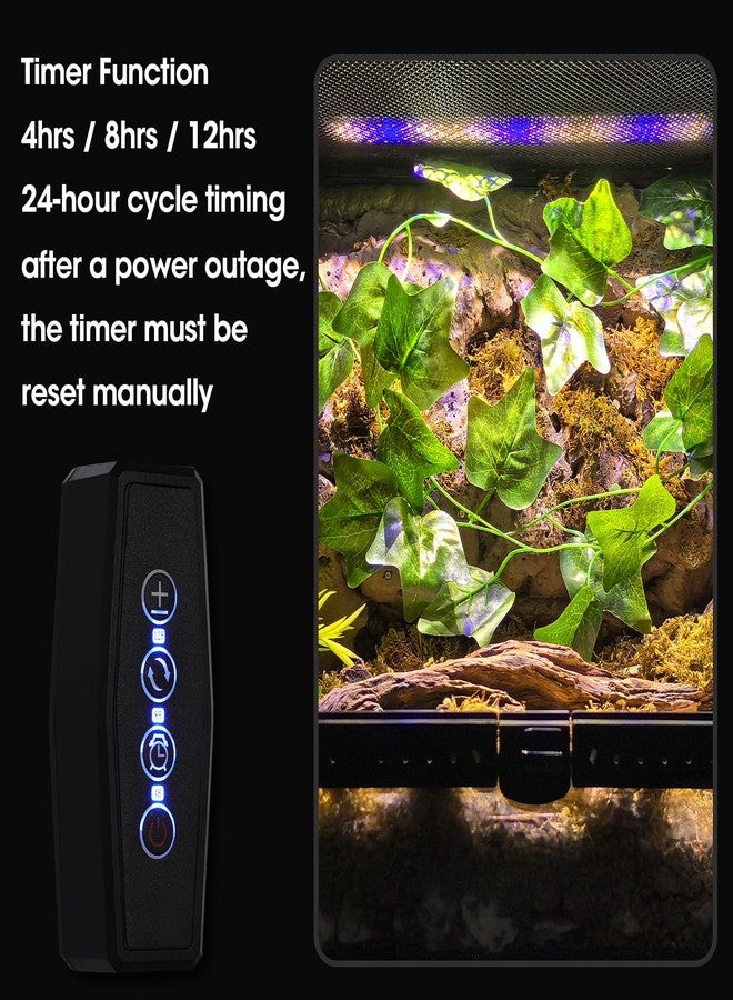 GeeKoit 12-Inch UVB Reptile Light,4H/8H/12H Timer,3 Modes Lighting,5 Level Brightness, 12W UVA UVB Lamp for Desert Tropical Animals Bearded Dragons Turtle Chameleon Tortoises Gecko Snake Frog - Image 5