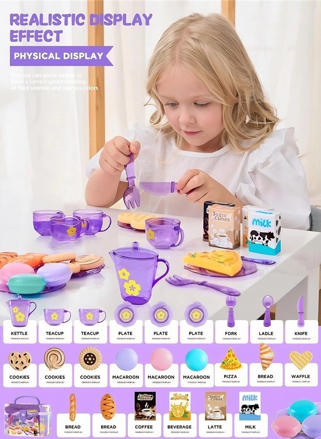 Kitchen toy set, children's pretend play toys, little girl's tea set, 25-piece princess afternoon tea toy set - pretend play kitchen toy accessories, perfect birthday gift for girls. - Image 2