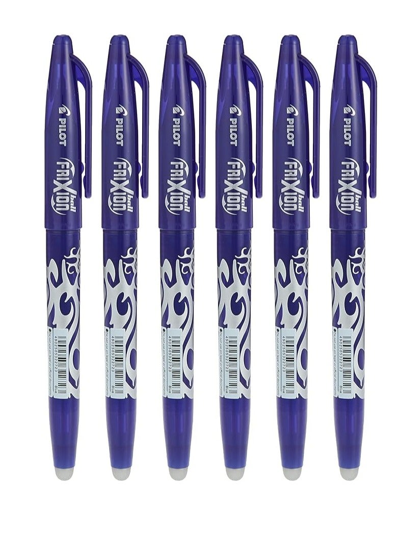 بايلوت قلم حبر فريكسيون قابل للمسح مكون من 6 قطع برأس 0.7 مم، حبر أزرق - Image 1