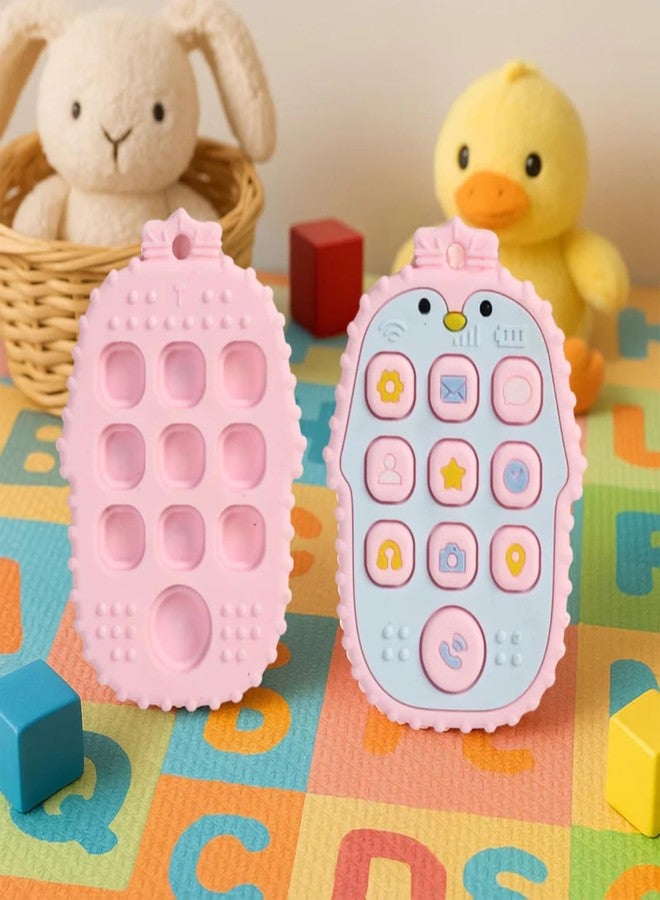 Ashmen Silicon Mobile Teether: Soft Silicone Remote Toy Baby Toys for 6 to 12 Months | BPA-Free Teething Toys for Babies and Toddlers | Biting Skills, Color & Shape Recognition- Multicolor - Image 3