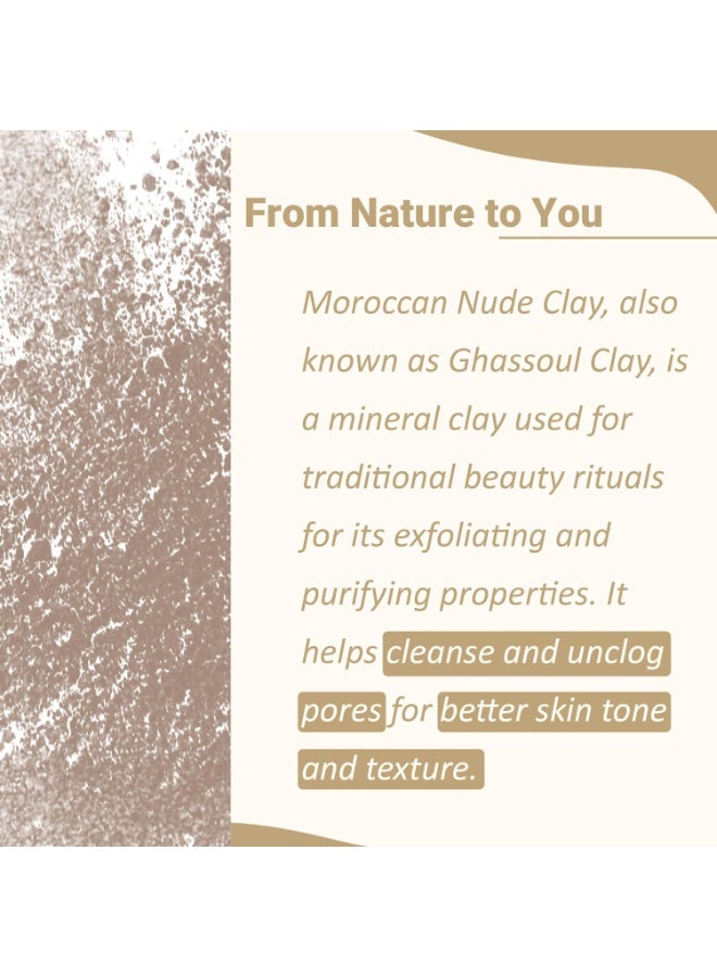 minature Moroccan Rhassoul Nude (Ghassoul) Clay Powder 227g (8oz) |Premium Face Mask & Hair Cleanser | DIY Cosmetics |Skin & Hair Care - Image 2