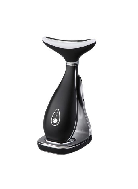 Lily Neck Face Massager, Face Sculpting Tool, Skin Rejuvenation Device with Thermal, Triple Action LED and Vibration, for Anti-Aging, Lifting and Tightening Sagging Skin (Frosted Black)
