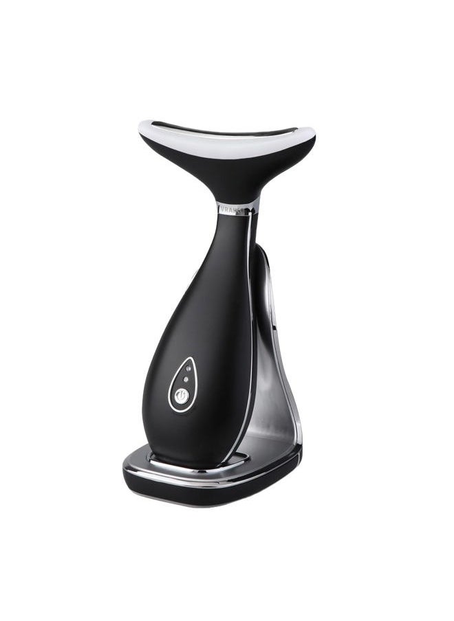 Lily Neck Face Massager, Face Sculpting Tool, Skin Rejuvenation Device with Thermal, Triple Action LED and Vibration, for Anti-Aging, Lifting and Tightening Sagging Skin (Frosted Black)