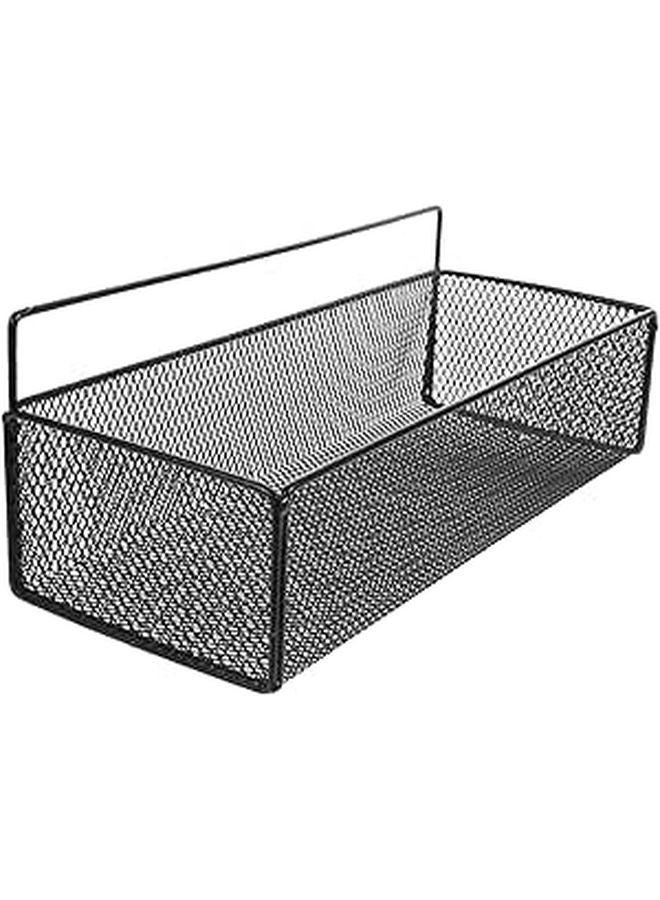 No Drill Metal Wall Mounted Shower Organizer Rack With Wire Basket For Bathroom Storage - Image 1