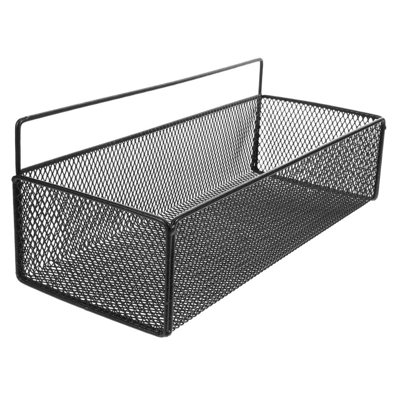 No Drill Metal Wall Mounted Shower Organizer Rack With Wire Basket For Bathroom Storage - Image 2