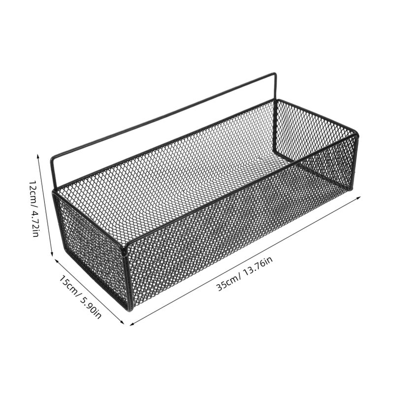 No Drill Metal Wall Mounted Shower Organizer Rack With Wire Basket For Bathroom Storage - Image 3