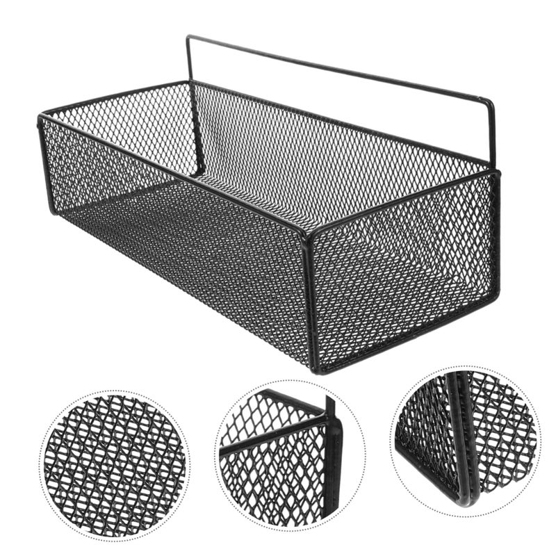 No Drill Metal Wall Mounted Shower Organizer Rack With Wire Basket For Bathroom Storage - Image 4