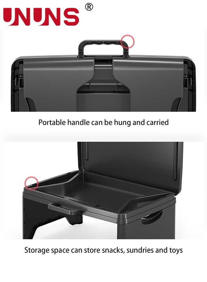 UNUNS "Portable Foldable Laptop Desk,Folding Laptop Desk with Handle,Portable Lap Table with Extra Storage ,Hangable Portable Laptop Desk for Work Study Eating Gaming Drawing,45x30x20cm,Black" - Image 4