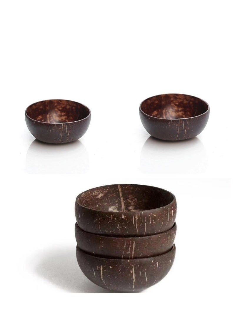 كيلا وعاء من قشر جوز الهند الخام الطبيعي مكون من 5 قطع، بني (D) 13 سم + 600 مل - Image 1