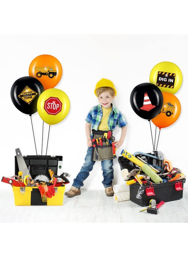Zomiboo 45 Pieces Construction Balloons, 12 Inch Truck Birthday Party Decorations for Children Shower Dump Truck Birthday Party Construction Zone Theme Traffic Zone Theme Activity Supplies - Image 4