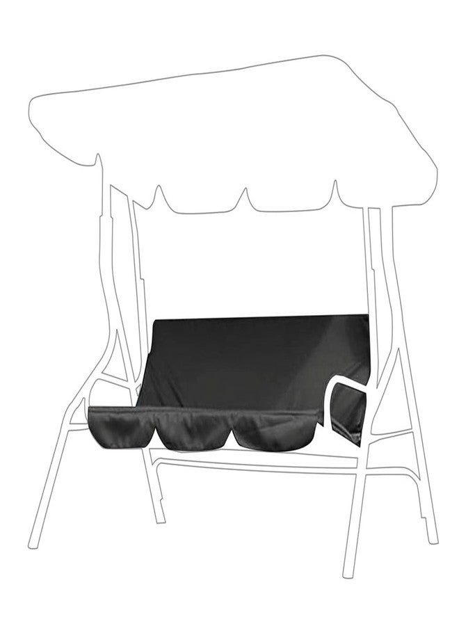 AMONIDA Swing Seat Cover,Three Seaters Patio Swing Cushion Cover Replacement,for Patio, Courtyard, Garden,Waterproof Dustproof Swing Chair(59.1x19.7x3.9in)(Black) - Image 1
