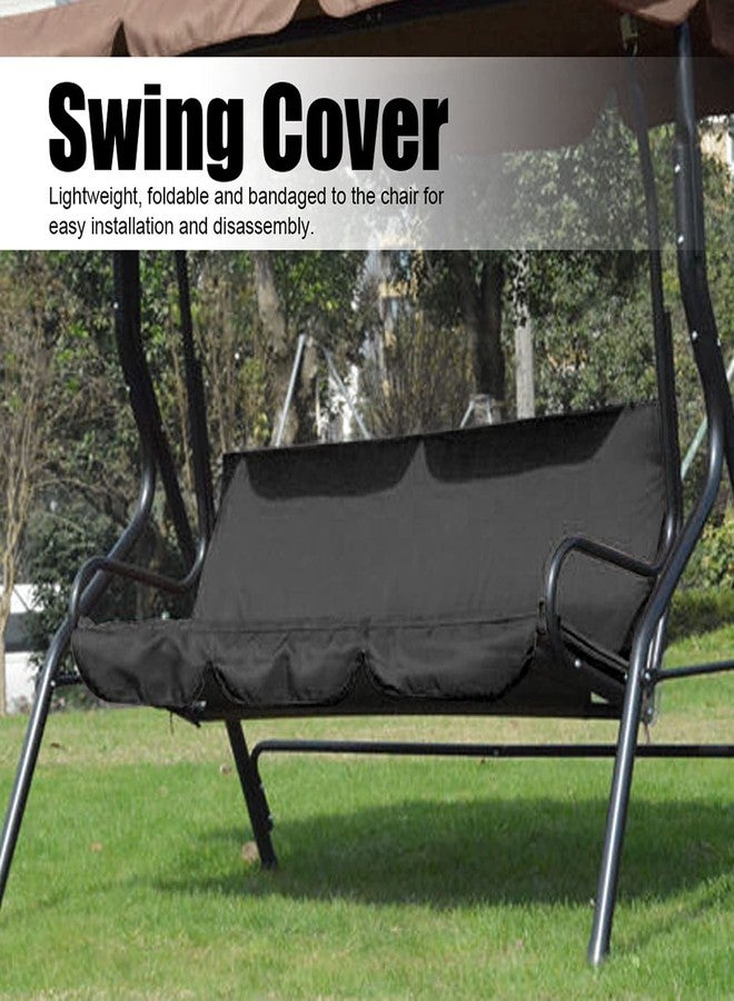 AMONIDA Swing Seat Cover,Three Seaters Patio Swing Cushion Cover Replacement,for Patio, Courtyard, Garden,Waterproof Dustproof Swing Chair(59.1x19.7x3.9in)(Black) - Image 2