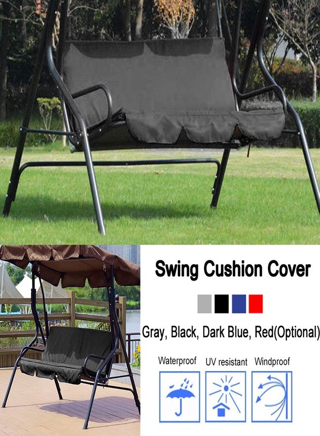 AMONIDA Swing Seat Cover,Three Seaters Patio Swing Cushion Cover Replacement,for Patio, Courtyard, Garden,Waterproof Dustproof Swing Chair(59.1x19.7x3.9in)(Black) - Image 3