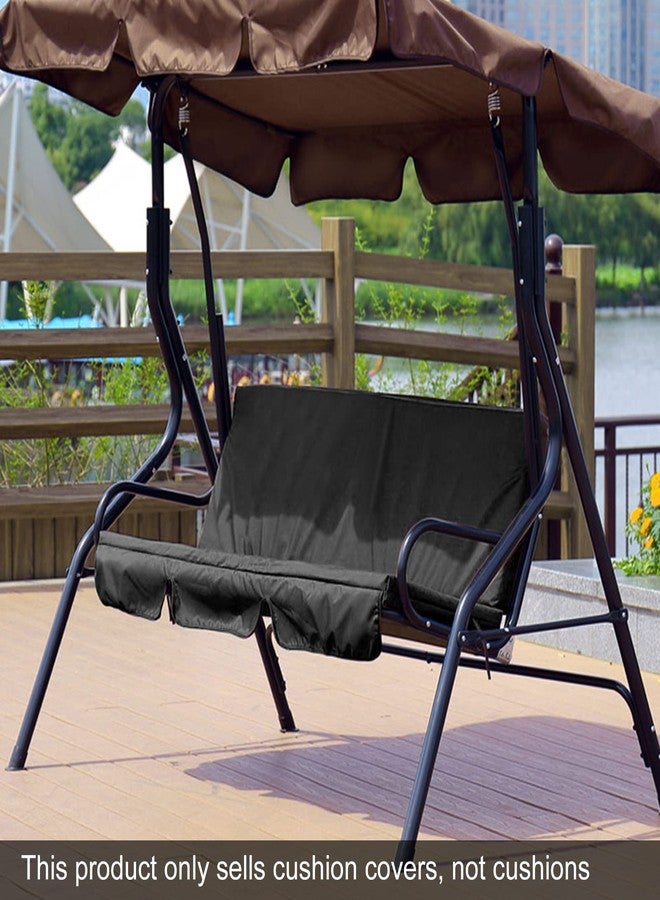 AMONIDA Swing Seat Cover,Three Seaters Patio Swing Cushion Cover Replacement,for Patio, Courtyard, Garden,Waterproof Dustproof Swing Chair(59.1x19.7x3.9in)(Black) - Image 4
