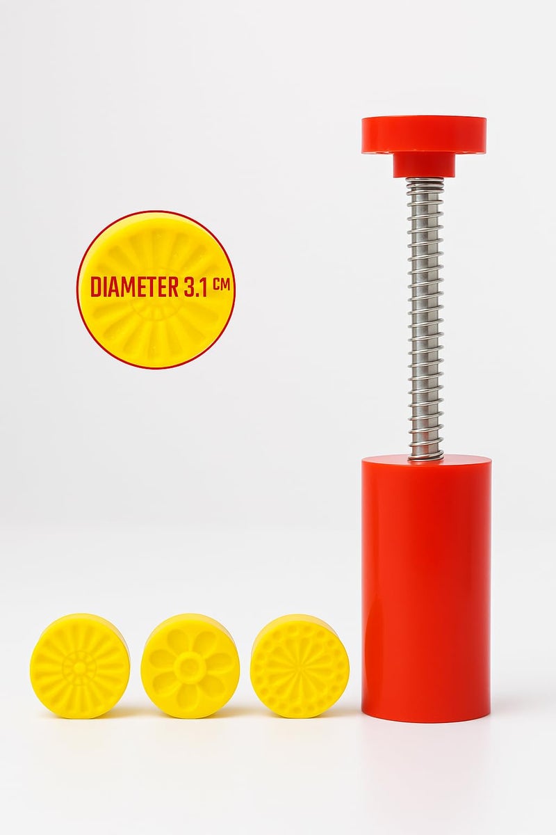 GS KITCHENWARE GS Round Shape Peda & Sweet Stamper – Small 1.25 inch Plastic Mold Cutter for Indian Sweets, Cookies & Desserts | Easy Festive Kitchen Tool for Perfect Designs. - Image 2